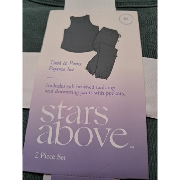 Stars Above 2 Piece Pajamas Green Set Womens Size Medium - Picture 4 of 4